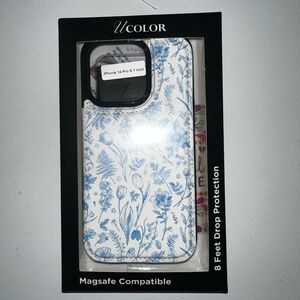 Blue Floral iPhone 14 Pro Case